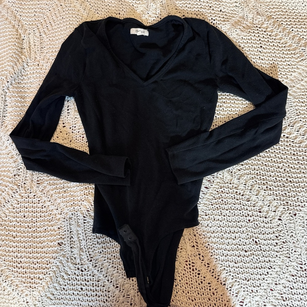 Madewell Black Fitted Bodysuit Top